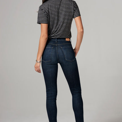 WOMEN'S POCKET SAILOR CREW NECK TEE - QUARTER STRIPE