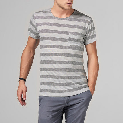 MEN'S POCKET SAILOR CREW NECK TEE - RETRO STRIPE