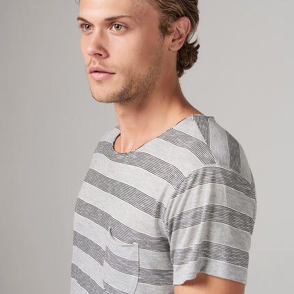 MEN'S POCKET SAILOR CREW NECK TEE - RETRO STRIPE