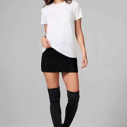 WOMEN'S MODAL POCKET SAILOR CREW NECK TEE - WHITE