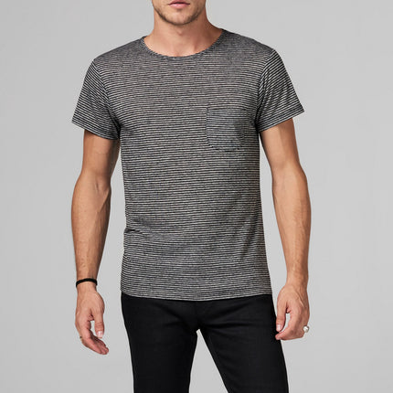 Men's Pocket Sailor Crew Neck Tee - Thin Stripe