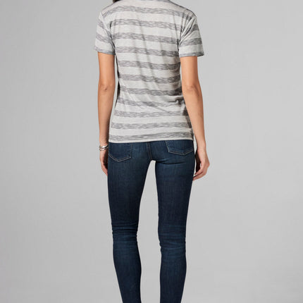 WOMEN'S POCKET SAILOR CREW NECK TEE- RETRO STRIPE