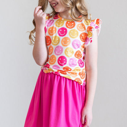 SALE Don't Worry, Be Hippy S/S Ruffle Tee