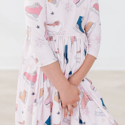 SALE Figure Skate 3/4 Sleeve Twirl Dress