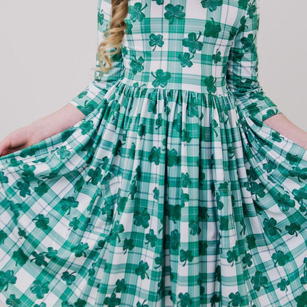 SALE Lucky One 3/4 Sleeve Pocket Twirl Dress