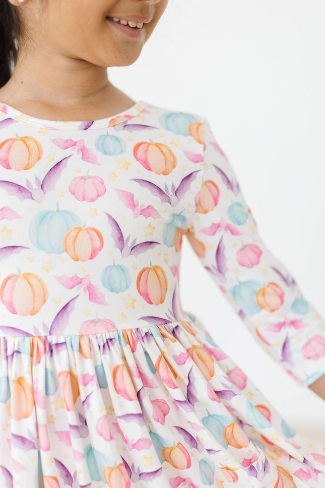 SALE Spooky Sweetheart 3/4 Sleeve Pocket Twirl Dress