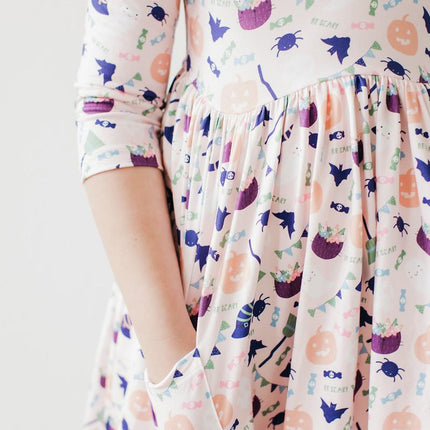 SALE Trick or Treat 3/4 Sleeve Pocket Twirl Dress
