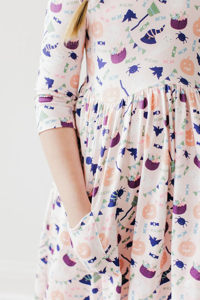 SALE Trick or Treat 3/4 Sleeve Pocket Twirl Dress