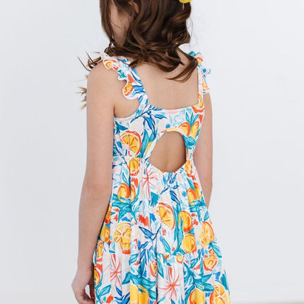 SALE Tropical Summer Ruffle Maxi Dress