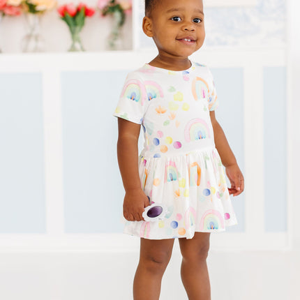 SALE Watercolor Rainbows S/S Twirl Bodysuit