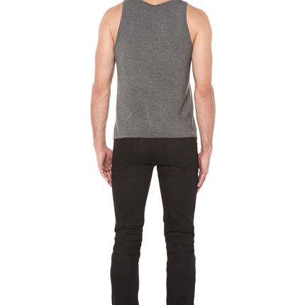 MEN'S MODAL SCOOP NECK TANK TOP - HEATHER GREY