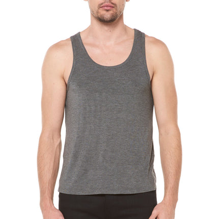 MEN'S MODAL SCOOP NECK TANK TOP - HEATHER GREY