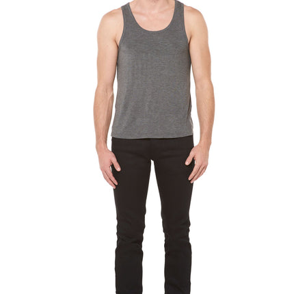 MEN'S MODAL SCOOP NECK TANK TOP - HEATHER GREY
