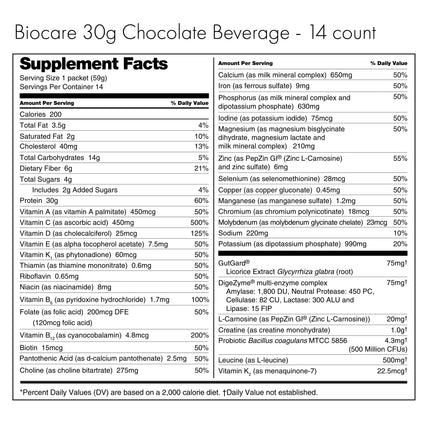 30G Protein Chocolate Biocare Dietary Beverage (14-Count)