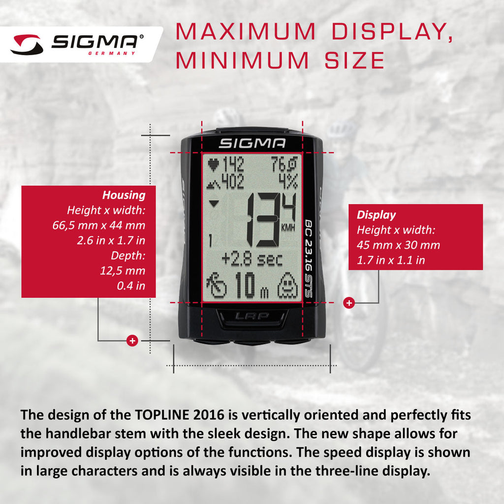 SIGMA Bicycle Computer - BC 23.16 STS, Digital Wireless