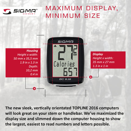 SIGMA Bicycle Computer - BC 9.16, Wired
