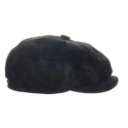 Scala Edison - Leather Flat Cap