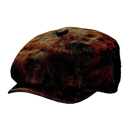 Scala Edison - Leather Flat Cap