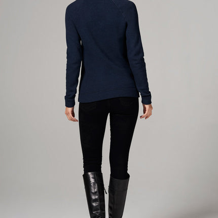 WOMEN'S FRENCH TERRY SLIM FIT PULLOVER SWEATSHIRT - NAVY