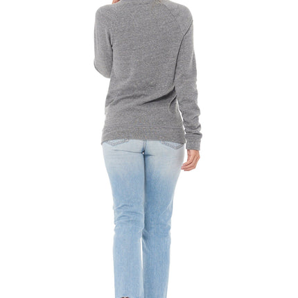 WOMEN'S FRENCH TERRY SLIM FIT PULLOVER SWEATSHIRT - HEATHER GREY