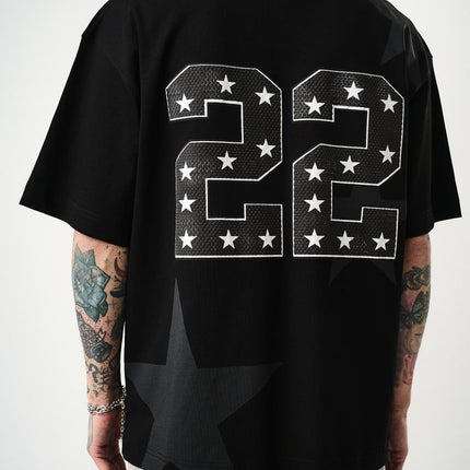 Men's Oversize 'STARZ / 22' Graphic T-Shirt - Streetwear Star Print Tee