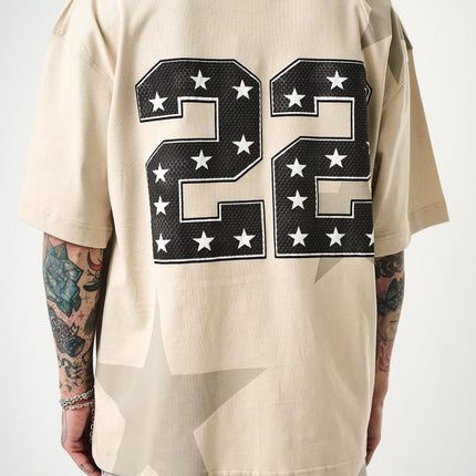 Men's Oversize 'STARZ / 22' Graphic T-Shirt - Streetwear Star Print Tee