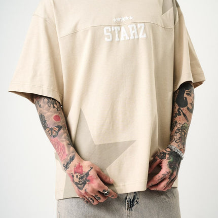 Men's Oversize 'STARZ / 22' Graphic T-Shirt - Streetwear Star Print Tee