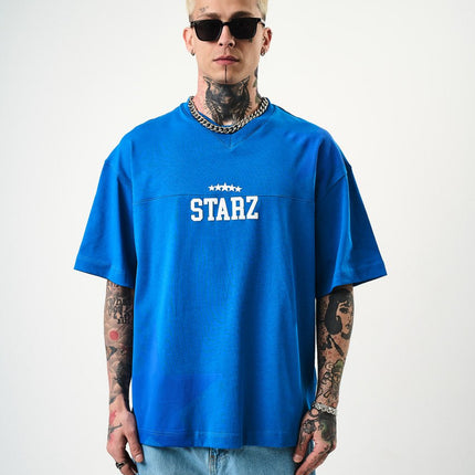 Men's Oversize 'STARZ / 22' Graphic T-Shirt - Streetwear Star Print Tee