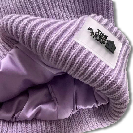 Satin Lined Bunny Beanie Balaclava – Kawaii Ears Hat for Hair Protection, Alt Streetwear Ski Mask, Anime Winter Gift