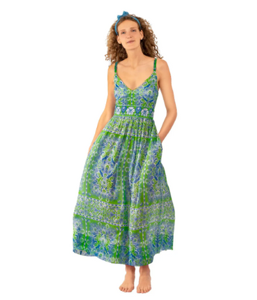 Blue and Green Maxi Dress