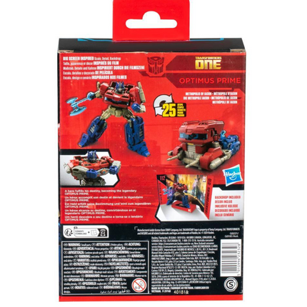 Transformers Studio Series Deluxe Transformers: One 112 Optimus Prime 4.5” Action Figure, 8+
