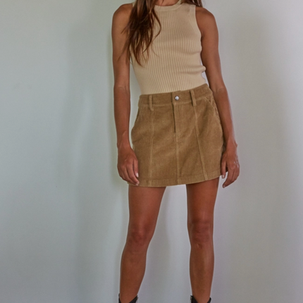 Cotton Corduroy Mini Skirt