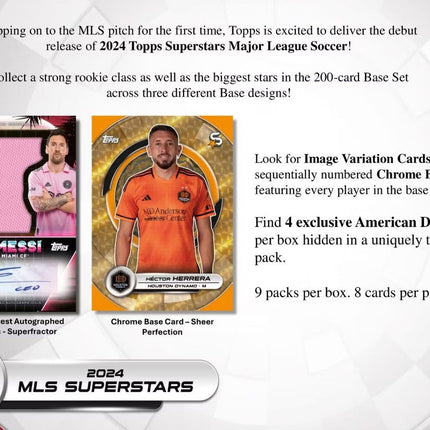 2024 Topps Superstars MLS Major League Soccer 9-Pack Blaster Box