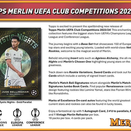 2023/24 Topps Chrome Merlin UEFA Club Competitions Soccer Hobby Box