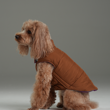 Reversible Dog Vest Jacket - Purple Caramel