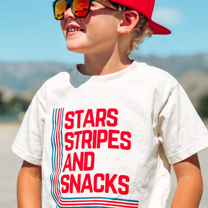 STARS STRIPES & SNACKS TEE - VINTAGE CREAM