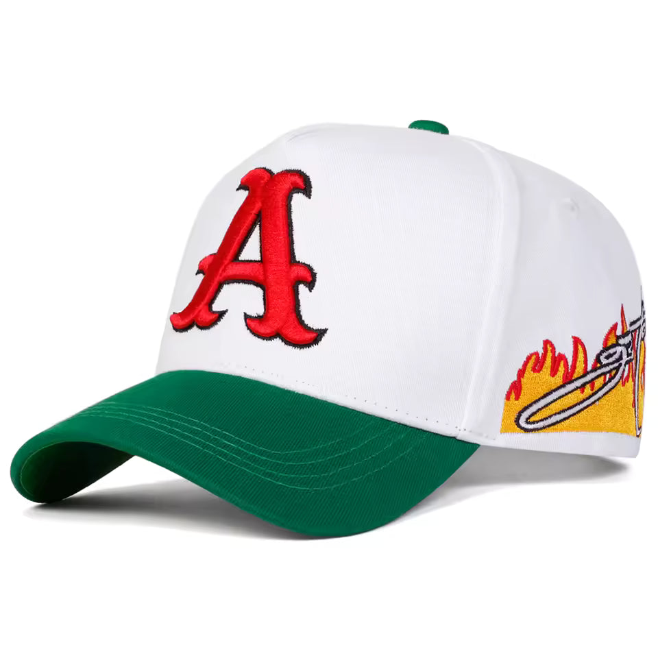 "A" Flame Print Adjustable Hat