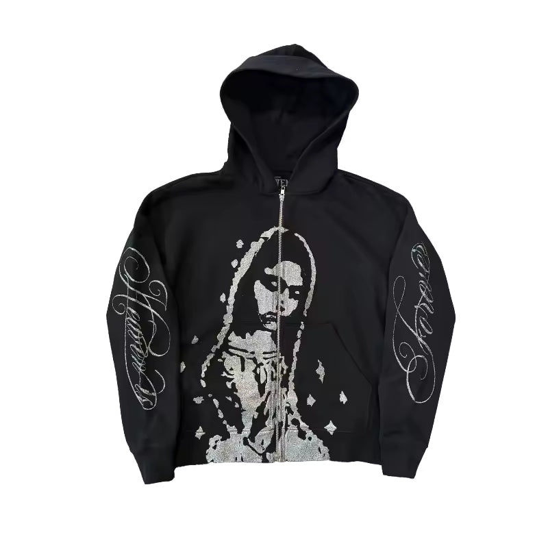 Heaven Sent Rhinestone Zip-Up