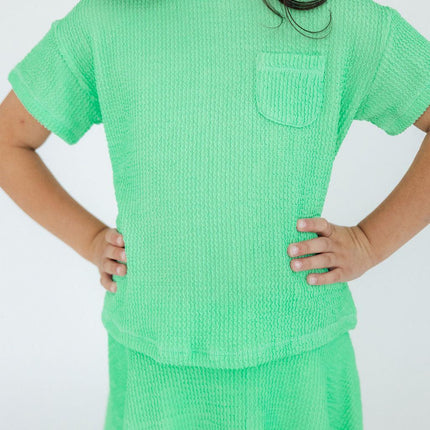 Seafoam Green Scrunchy Pocket Tee
