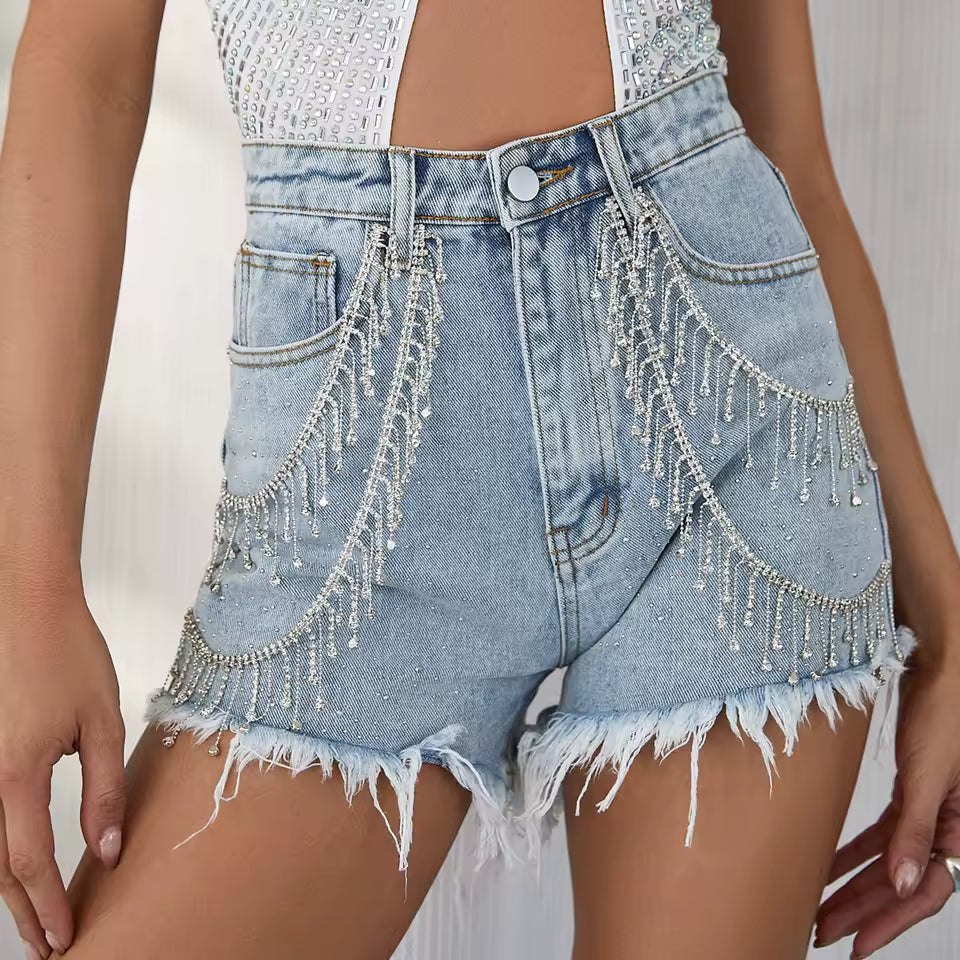 Rhinestone Cascade Shorts