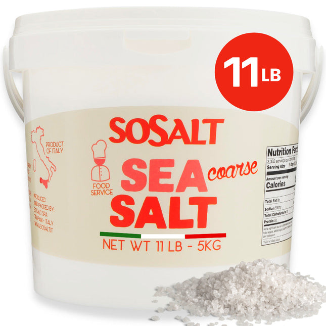 SoSalt, Coarse Natural Sea Salt, Sicilian, 11 lb (5kg)