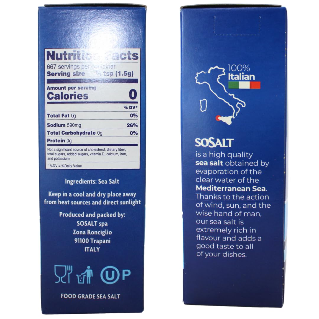 SoSalt, Kosher Certified Coarse Sea Salt from Sicily, 3 lb (1.36kg)