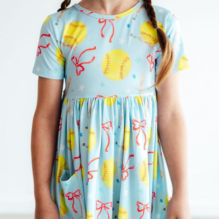 Softball Sweetie S/S Pocket Twirl Dress