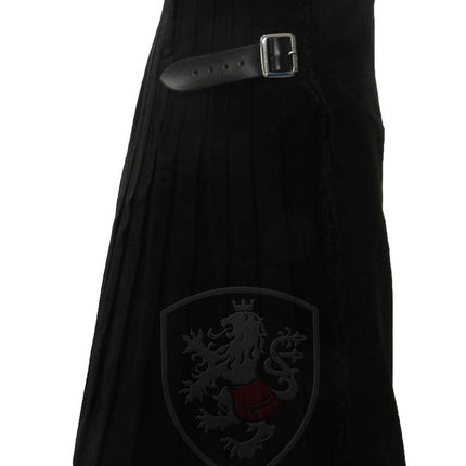 Traditional Kilt - Lochmore, Solid Black Acrylic