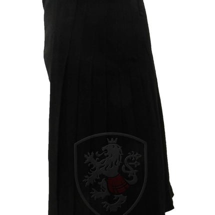 Traditional Kilt - Lochmore, Solid Black Acrylic