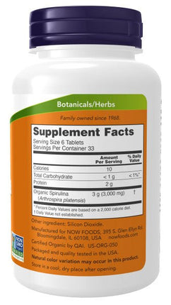 Spirulina 500 mg, Organic