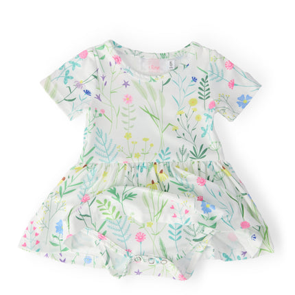 SALE Spring Dandelion Floral S/S Twirl Bodysuit