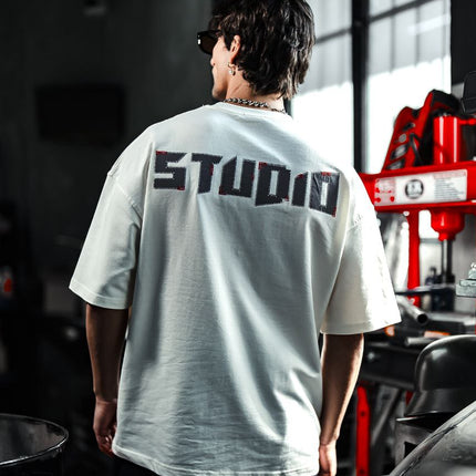Studio Graphic Cotton Tee - Minimalist Text Print T-Shirt