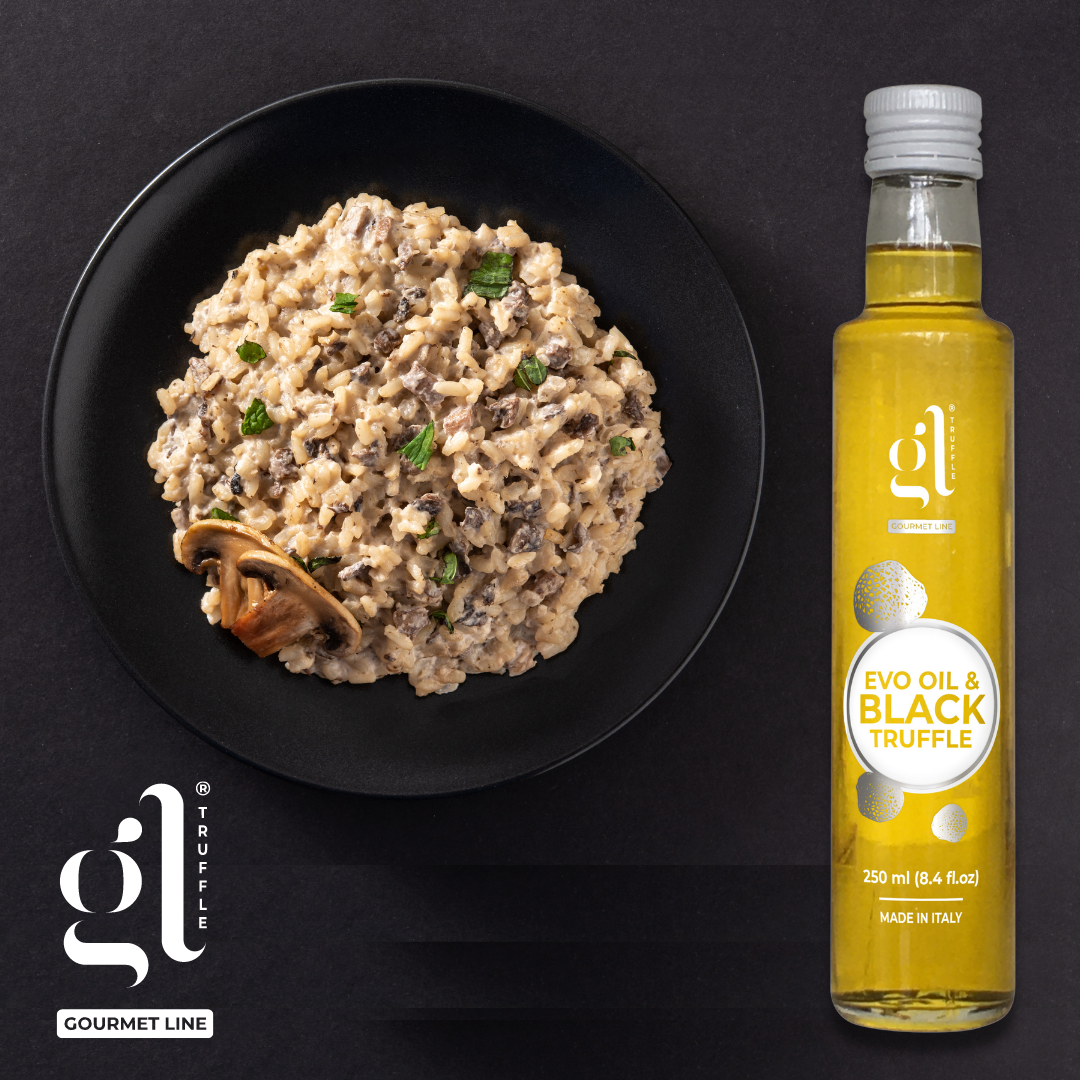 GL Truffle Gourmet, Extra Virgin Olive Oil & Black Truffle with truffle slices (8.5 FL Oz) 250 ml