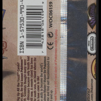 Pokemon Fossil sealed booster error pack